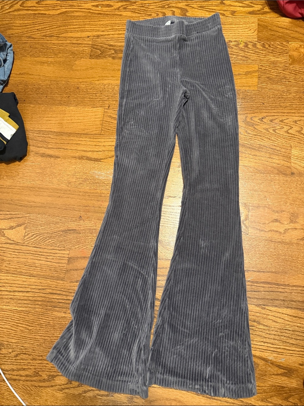 Aerie Grey Corduroy Flared Pants